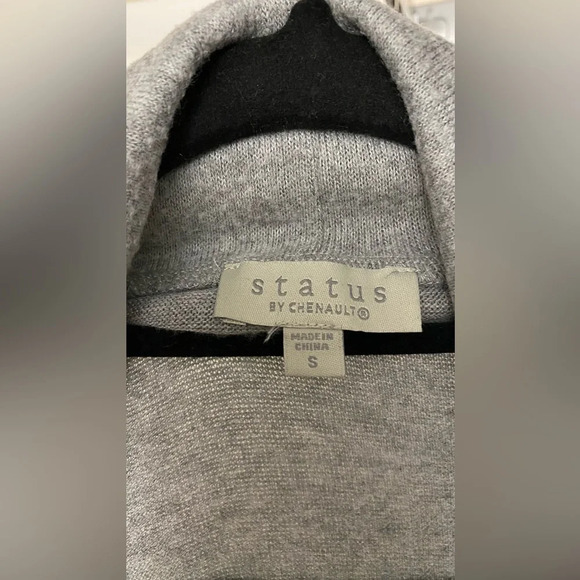 NWOT Status By Chenault Nordstrom Ombre Dip Dye Cardigan Sweater Gray Size Small - Picture 7 of 8